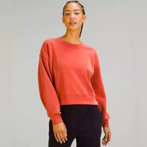Lululemon Perfectly Oversized Cropped Crew *Softstreme Cayenne- Women's 0 NWOT
